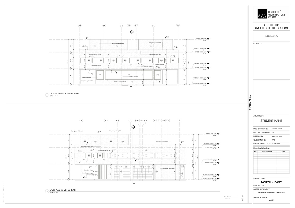 A-302 - North & East Building Elevations